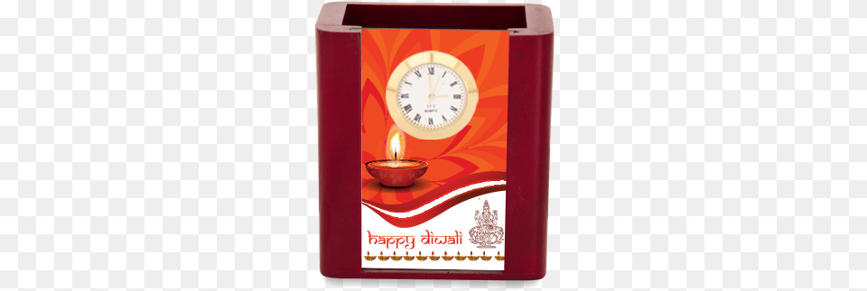 Diwali Greetings Desk Stand With Clock Desk, Dynamite, Weapon, Candle Free Png Download