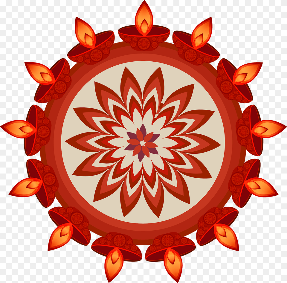 Diwali Oil Lamp Download Vector Rangoli Design, Art, Floral Design, Graphics, Pattern Free Transparent Png