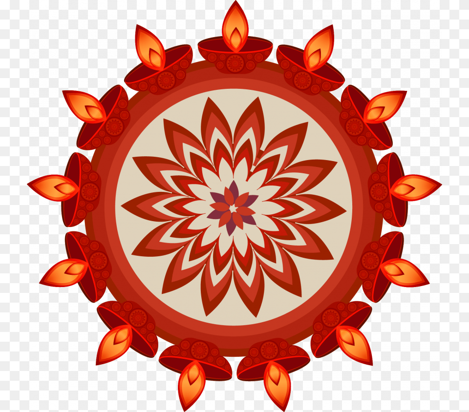 Diwali Rangoli Vector, Art, Pattern, Graphics, Floral Design Free Png Download