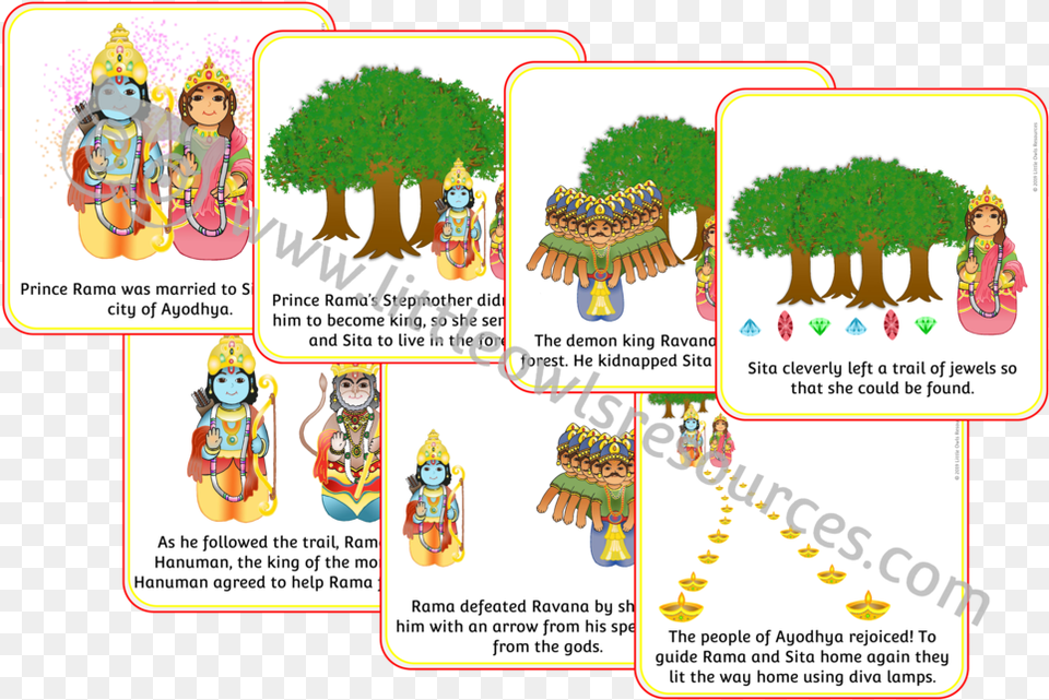 Diwali Story Sequence Cards Cover Tree, Person, Book, Comics, Publication Free Transparent Png