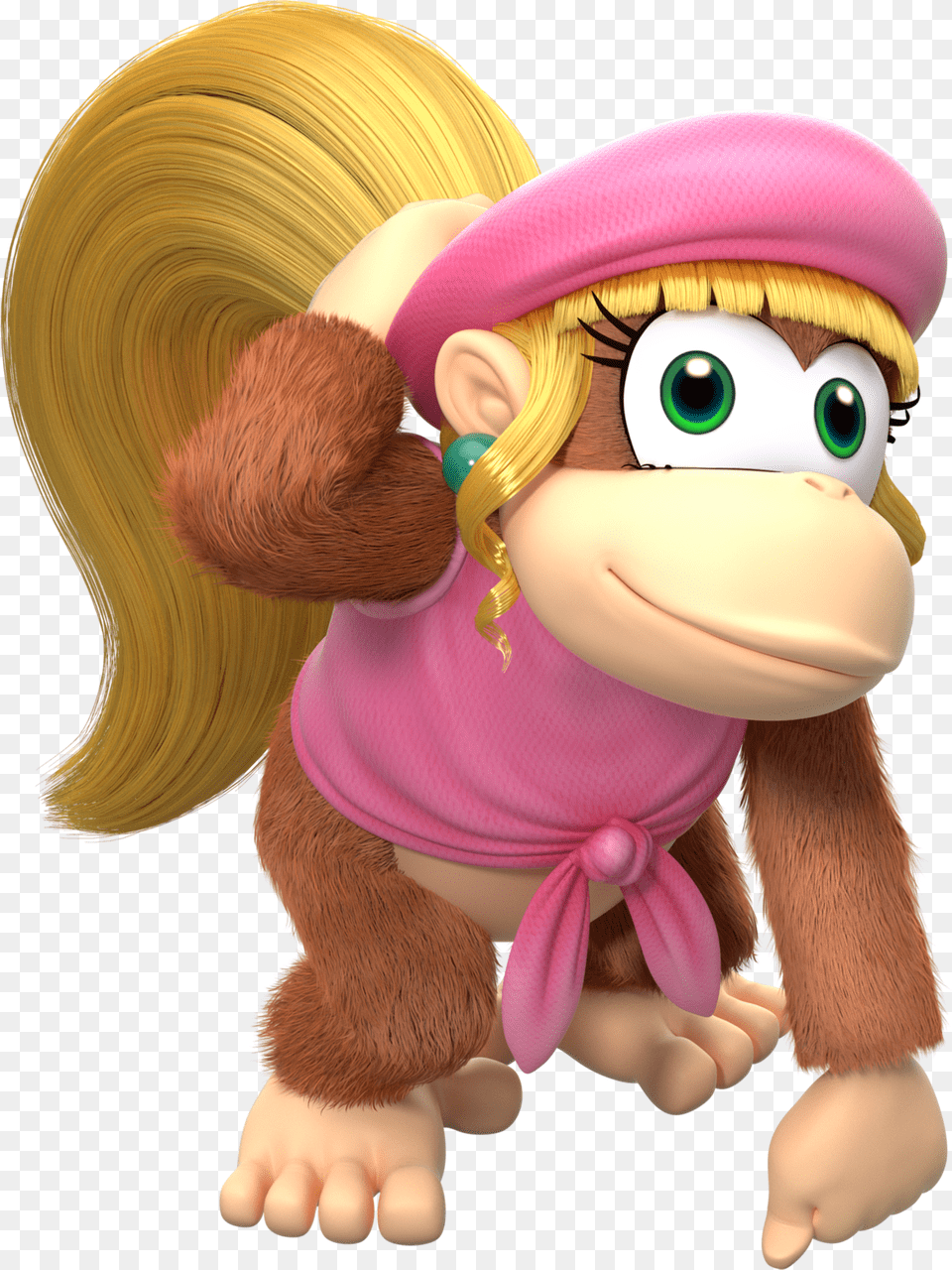 Dixie Kong, Toy, Plush, Cartoon, Face Png