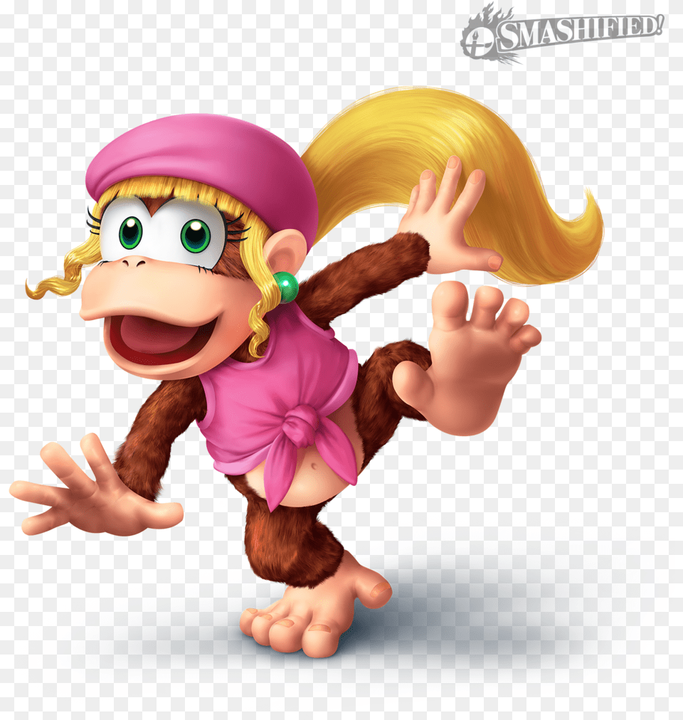 Dixie Kong Smashified Transparent Dixie Kong Smash Ultimate, Baby, Person, Face, Head Free Png Download