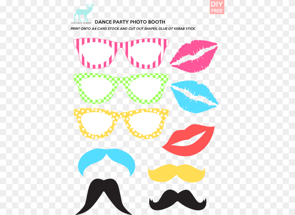 Diy Dance Party Photo Props Party Sticks, Accessories, Glasses, Head, Person Free Png