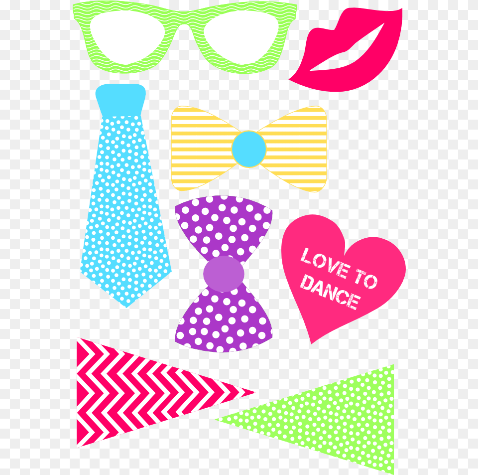 Diy Dance Party Photo Props They Birthday, Accessories, Formal Wear, Tie, Pattern Png Image