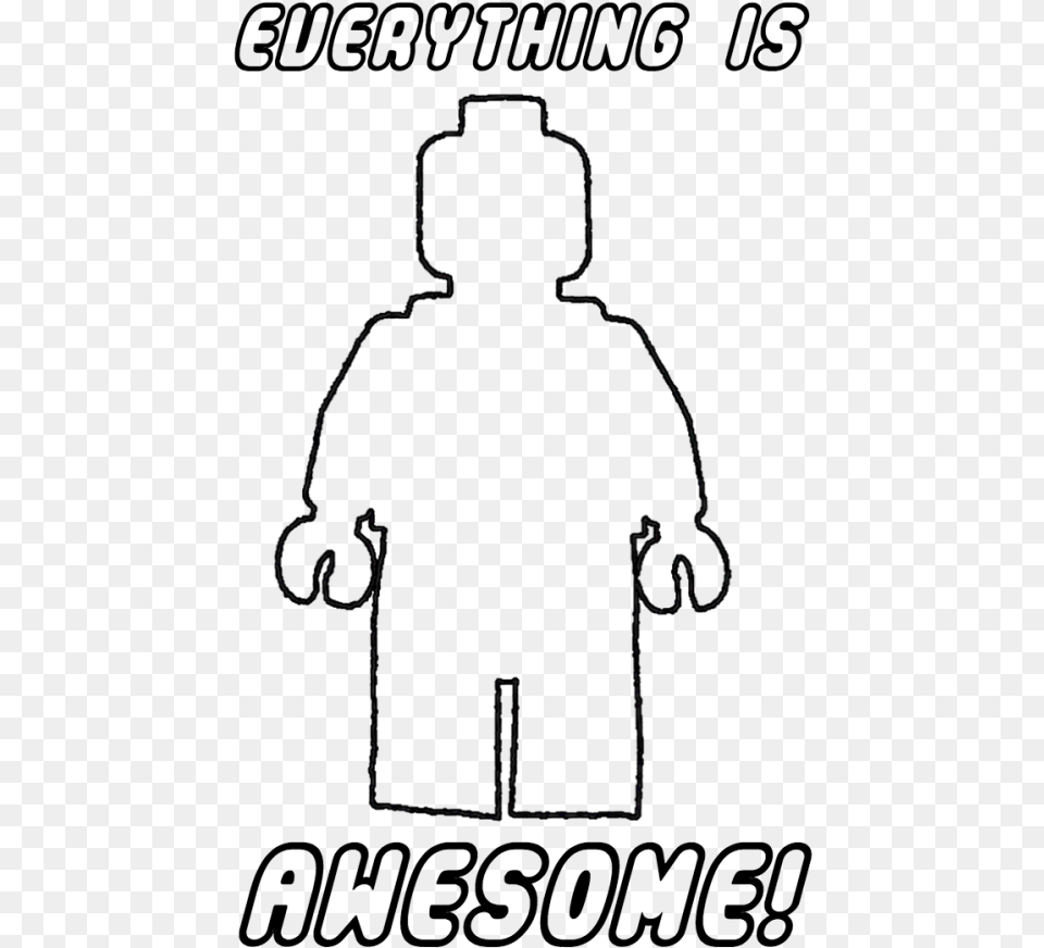 Diy Everything Is Awesome Lego Shirt Everything Is Awesome Shirt Design, Clothing, Coat, Silhouette, Person Free Png