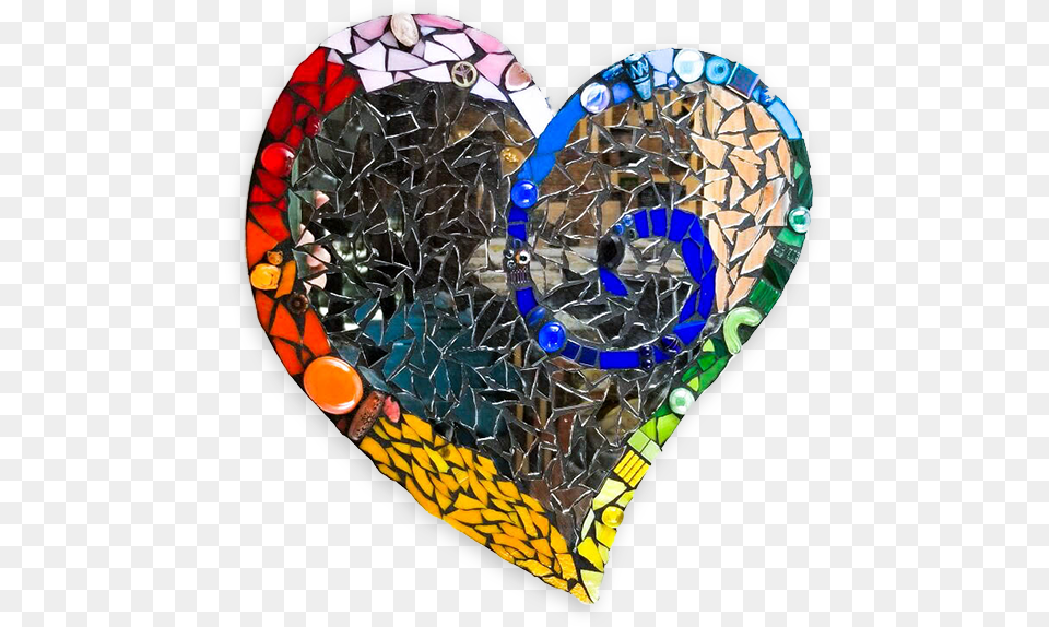 Diy Heart Kit Mosaic Stained Glass Glassyalley Decorative, Art, Tile Free Png