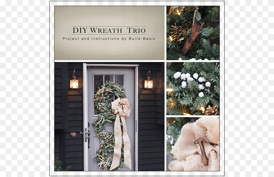 Diy Holiday Wreath Trio By Build Basic Fir, Tree, Plant, Christmas, Christmas Decorations Png