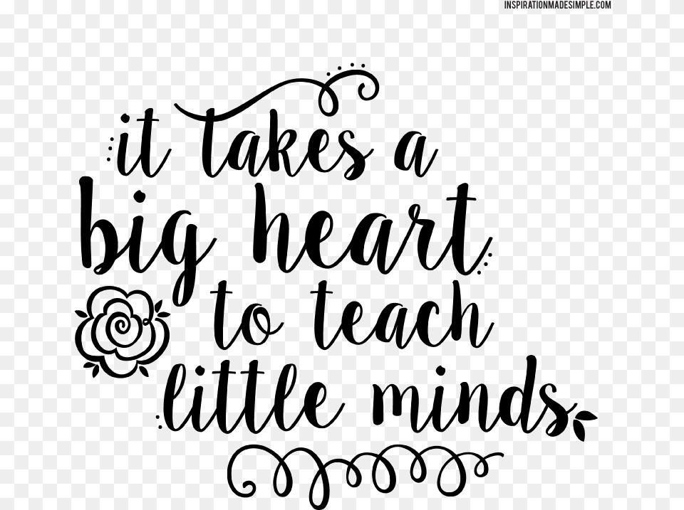 Diy Teacher Tote Gift Idea Takes A Big Heart To Teach Little Minds Svg, Gray Free Png Download