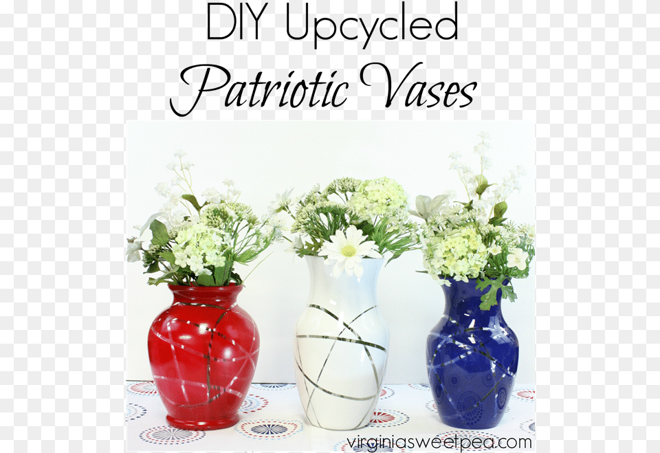 Diy Upcycled Patriotic Vases Upcycled Vases, Pottery, Flower, Flower Arrangement, Flower Bouquet Png Image