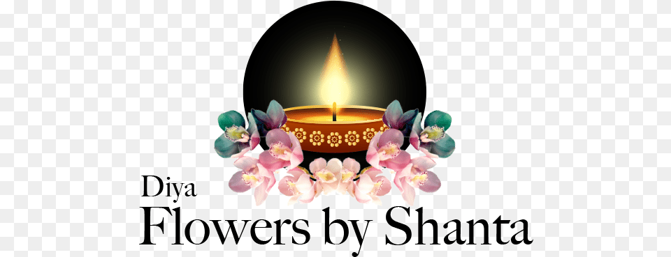 Diya Flowers By Shanta Diya And Flowers, Flower, Plant, Candle Png Image
