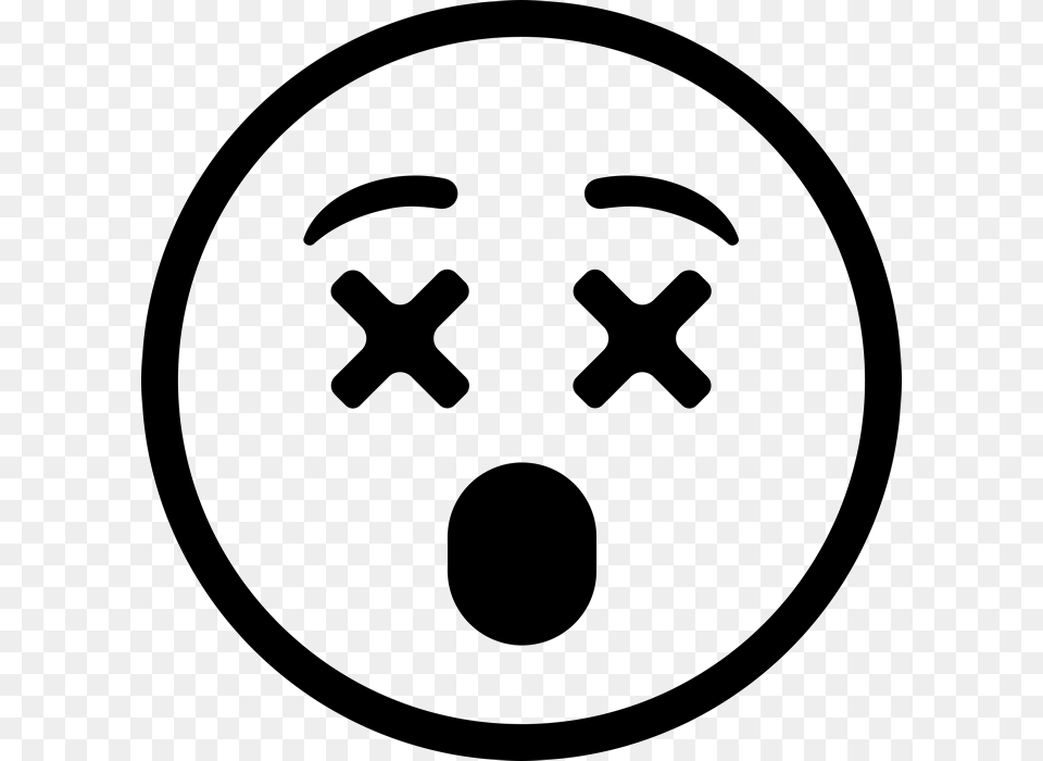 Dizzy Emoji Black And White, Stencil, Symbol Png Image