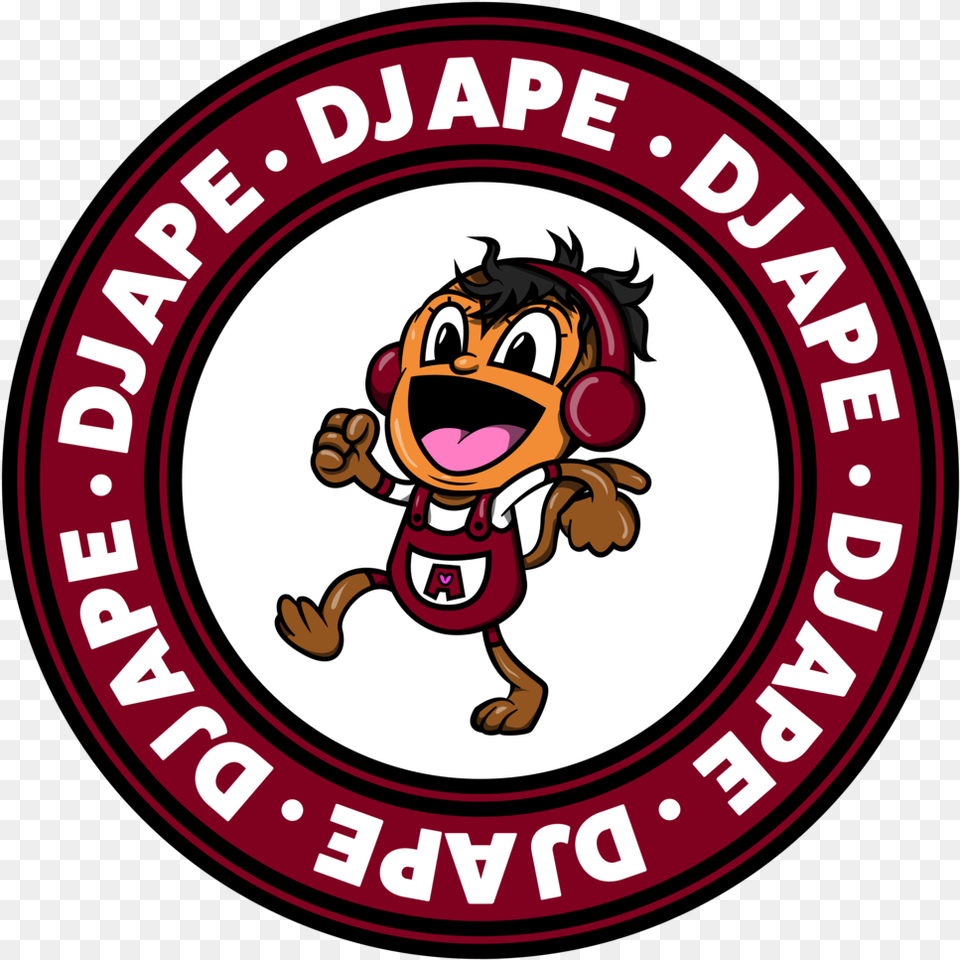 Dj Ape Official Burgundy Transparent Bg, Logo, Baby, Person, Face Png