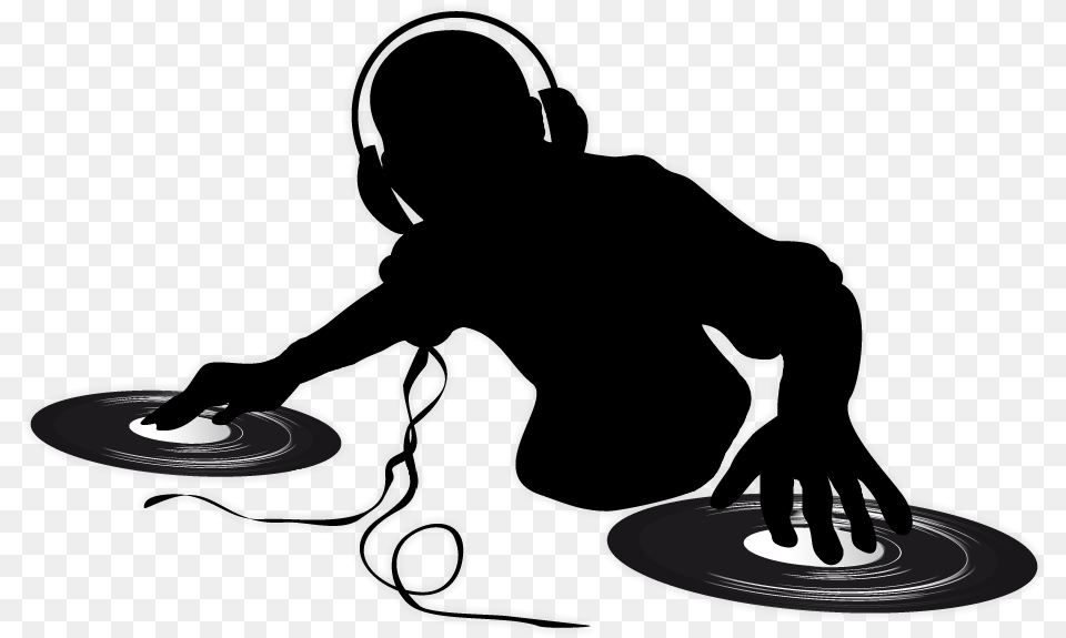 Dj Clipart Black And White Dj Sound System, Silhouette, Stencil, Baby, Person Free Png Download