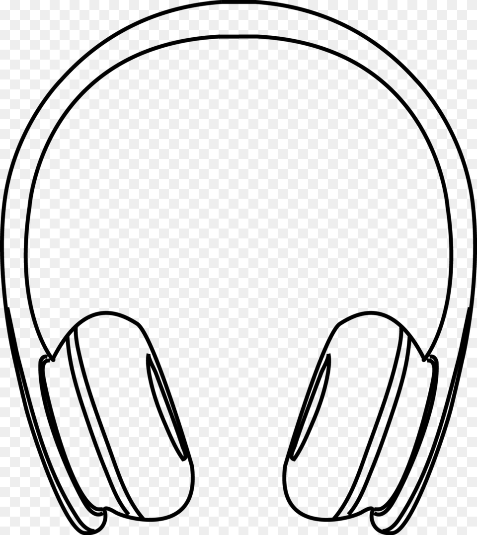 Dj Clipart Computer Headphone Pencil And In Color Dj Headphone Clipart Black And White, Gray Free Png