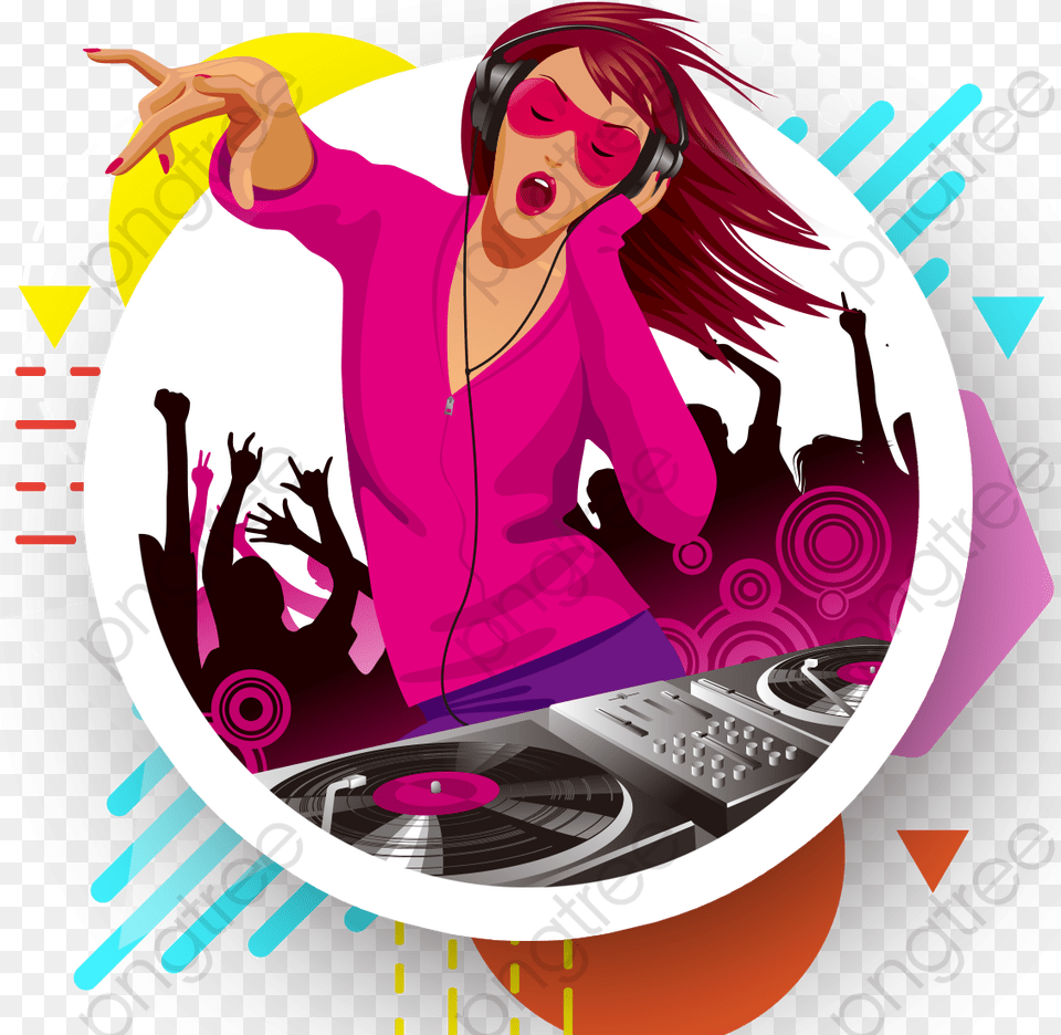 Dj Clipart Music Vector, Adult, Person, Graphics, Female Png Image