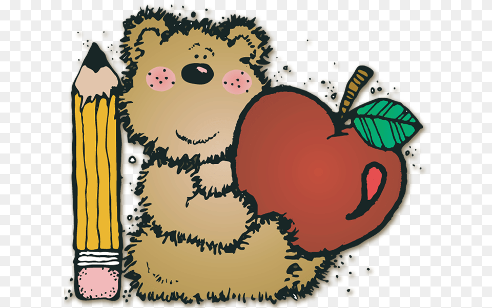 Dj Inkers Bear Apple Clipart Vector Download Dj Inkers School Clip Art, Graphics, Baby, Person Free Transparent Png
