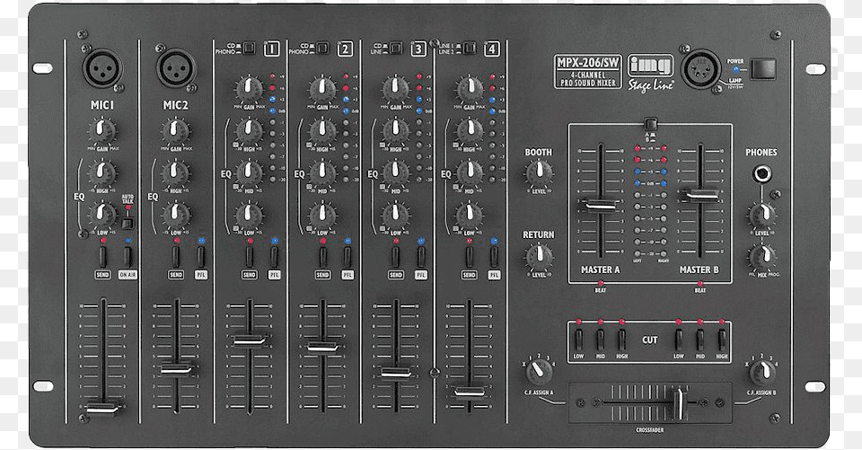 Dj Mixer Picture Mixer Dj 6 Canali Stereo, Amplifier, Electronics, Indoors, Electrical Device Free Png Download