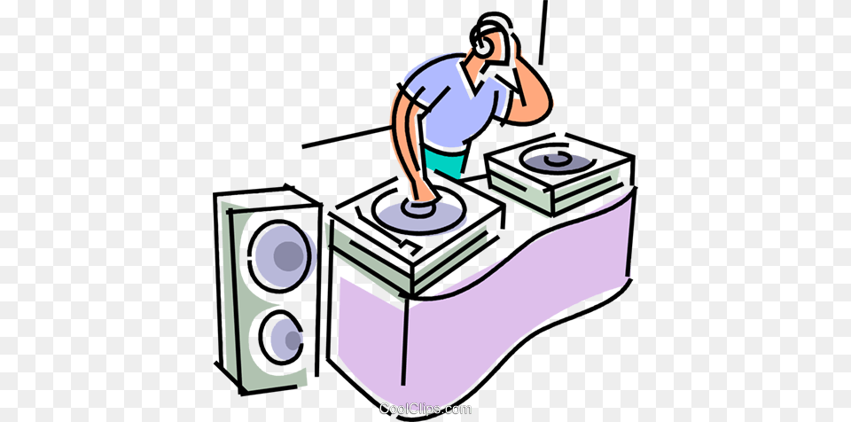 Dj Spinning The Tunes Royalty Vector Clip Art Illustration, Cleaning, Person, Electronics Png