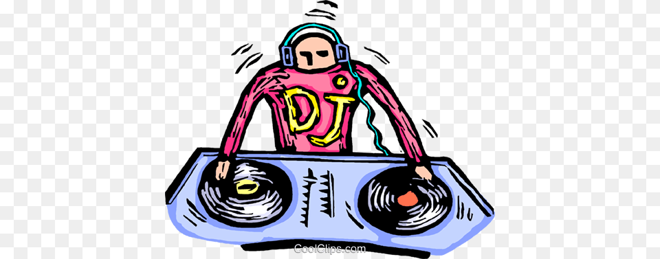 Dj Working With His Music Disk Jockey Royalty Free Vector Clip, Water, Person, Face, Head Png