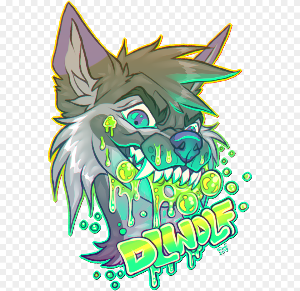 Dl Wolf Slime Badge Niuxey Commission Wolf Furry Badge Art, Book, Comics, Publication, Graphics Free Png