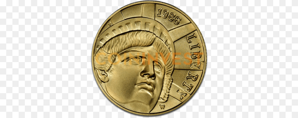 Dlar Estatua De La Libertad Statue Of Liberty, Gold, Coin, Money, Person Png