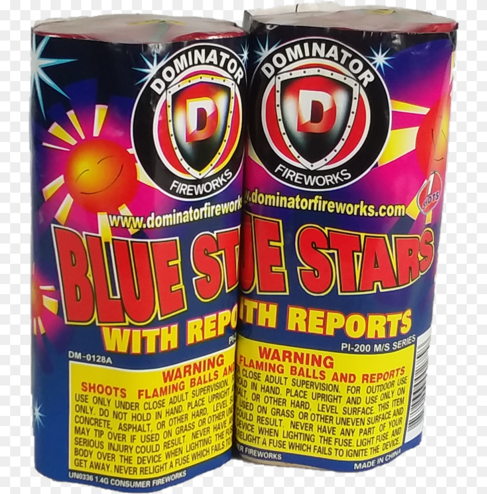 Dm 0128a Blue Stars W Reports Fireworks, Can, Tin Free Transparent Png