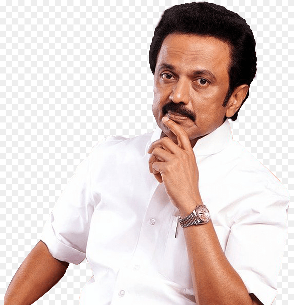 Dmk Mk Stalin, Shirt, Clothing, Face, Head Png Image