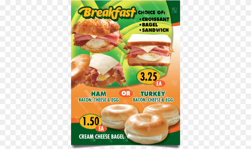 Dn 052 Breakfast Sandwiches Poster Bun, Advertisement, Burger, Food, Bread Free Png Download