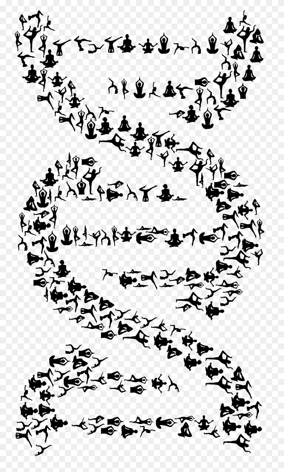 Dna Helix With Yoga Icons, Calligraphy, Handwriting, Text, Person Free Transparent Png