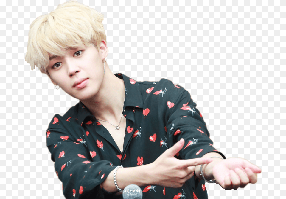 Dna Jimin Park Parkjimin Bts Kpop Sticker Jiminbts K Pop Sticker Bts, Blonde, Person, Hand, Hair Free Transparent Png