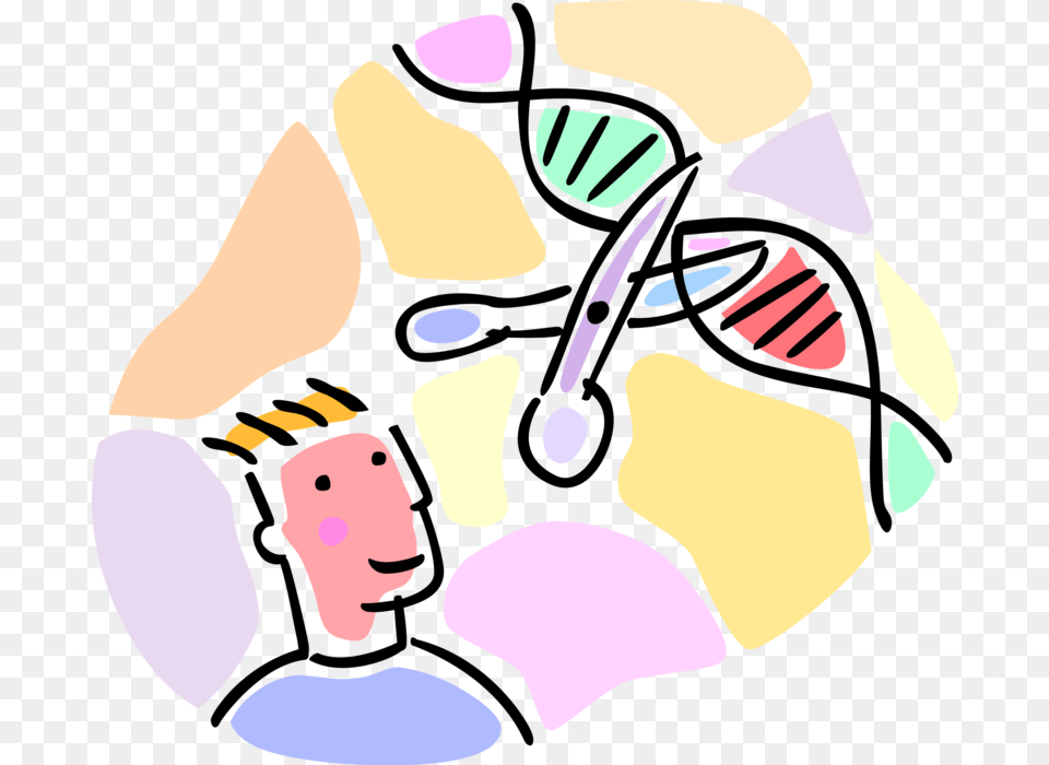 Dna Vector Image Illustration Of Cutting And Genetic Engineering Pictures Transparent, Art, Baby, Face, Head Png
