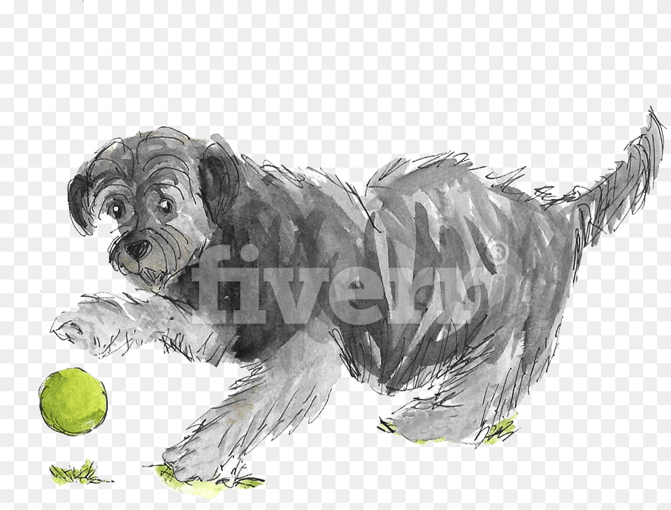 Do A Watercolor And Ink Illustration Of Whatever You Illustration, Tennis Ball, Ball, Tennis, Sport Png
