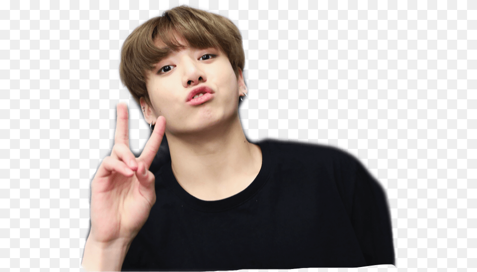 Do Jungkook E De Lisa Image With No Cute Bts Jungkook Iphone, Body Part, Portrait, Face, Finger Free Png