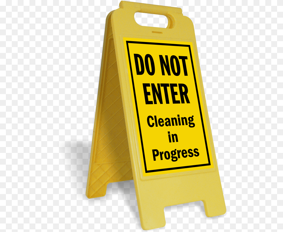 Do Not Enter Cleaning In Progress Sign Slippery When Wet Sign, Fence, Gas Pump, Machine, Pump Free Png Download