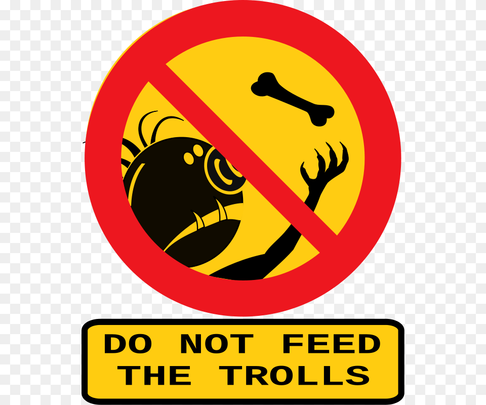 Do Not Feed The Trolls Clipart Monsters Doors Boards Theme, Sign, Symbol, Road Sign, Disk Png Image