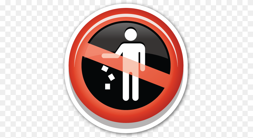 Do Not Litter Symbol No Littering Sign Emoji Full Size No Phone Emoji, Road Sign, Disk Free Png
