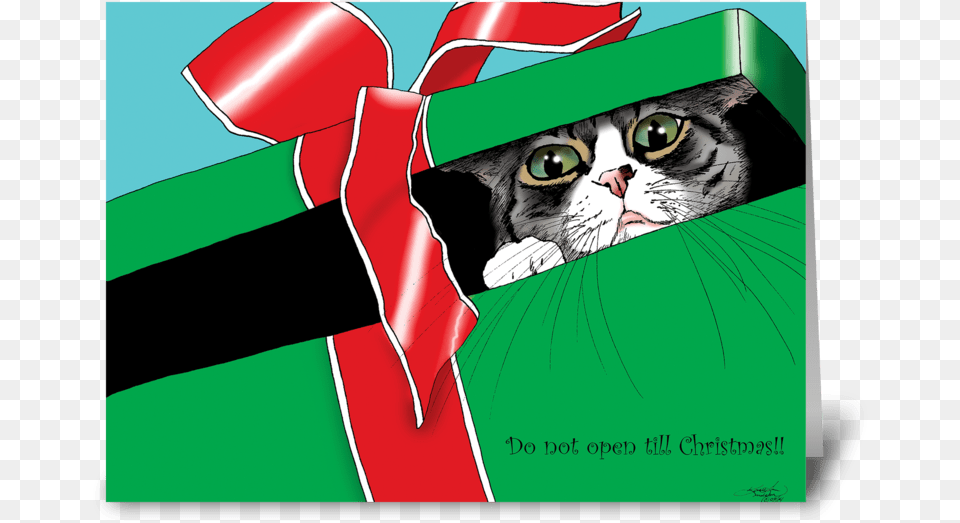 Do Not Open Till Christmas Greeting Card, Person, Face, Head, Animal Free Transparent Png