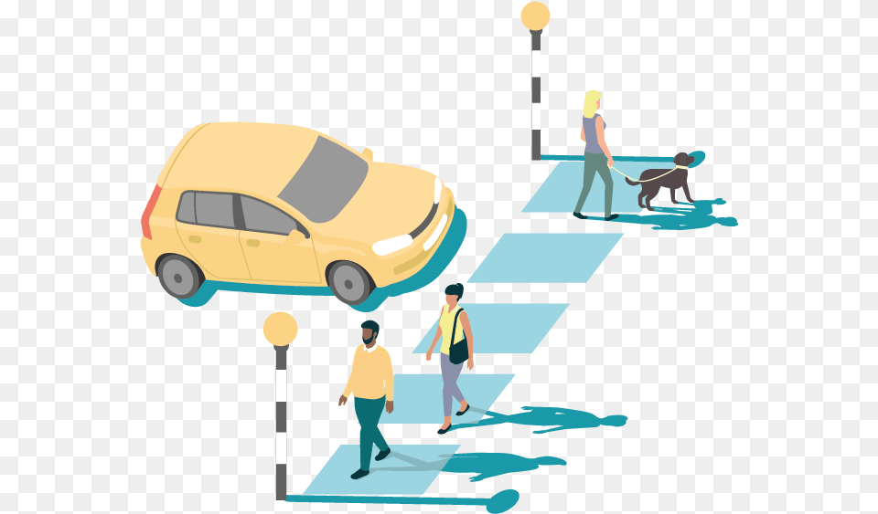 Do Not Out Of Car City Car, Zebra Crossing, Tarmac, Road, Person Free Png