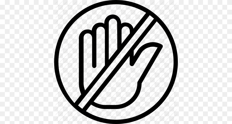 Do Not Touch Hand Symbol Stop No Entry Hand Sign No Entry Sign, Clothing, Glove, Cutlery, Logo Png