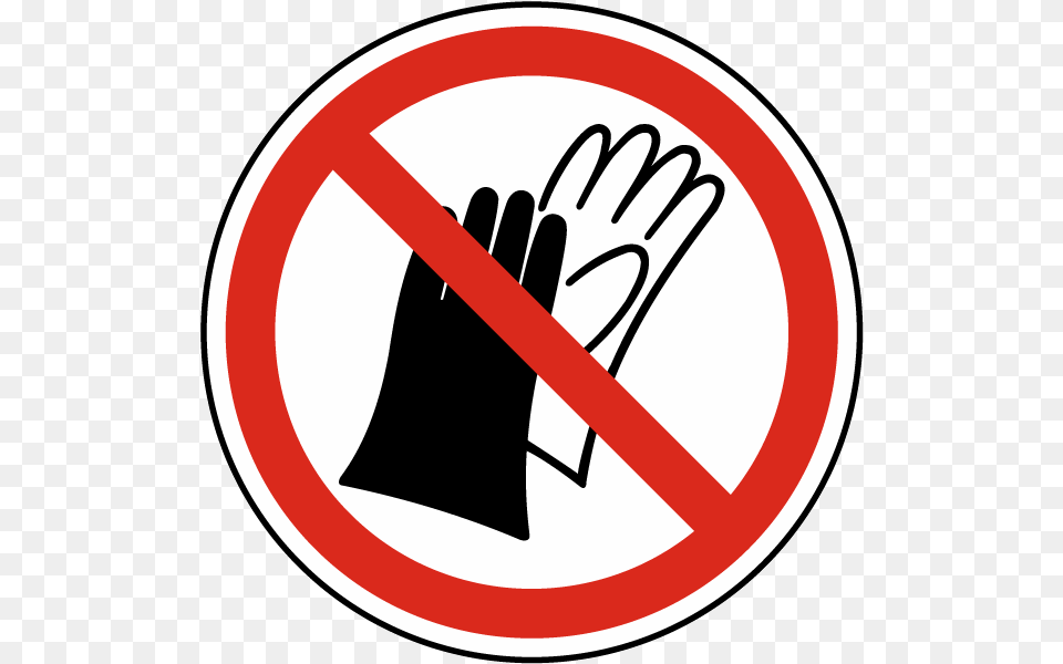 Do Not Wear Gloves Label J6817 Safety Signs Red Circle, Sign, Symbol, Road Sign, Clothing Free Transparent Png