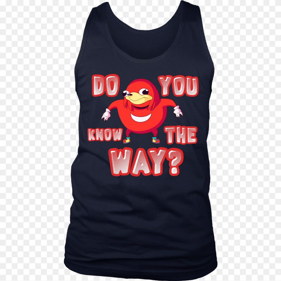 Do You Know The Way Uganda Knuckles Vr Chat Download Cartoon, Clothing, Tank Top, T-shirt, Baby Png Image