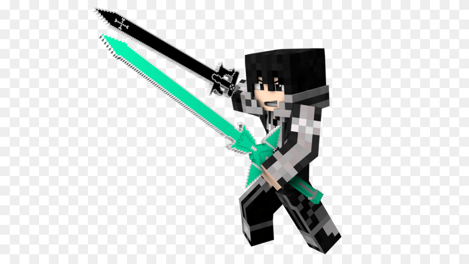 Do You Think There Should Be A Minecraft Sword Art Online Mash Up, Weapon, Person, Aircraft, Airplane Png