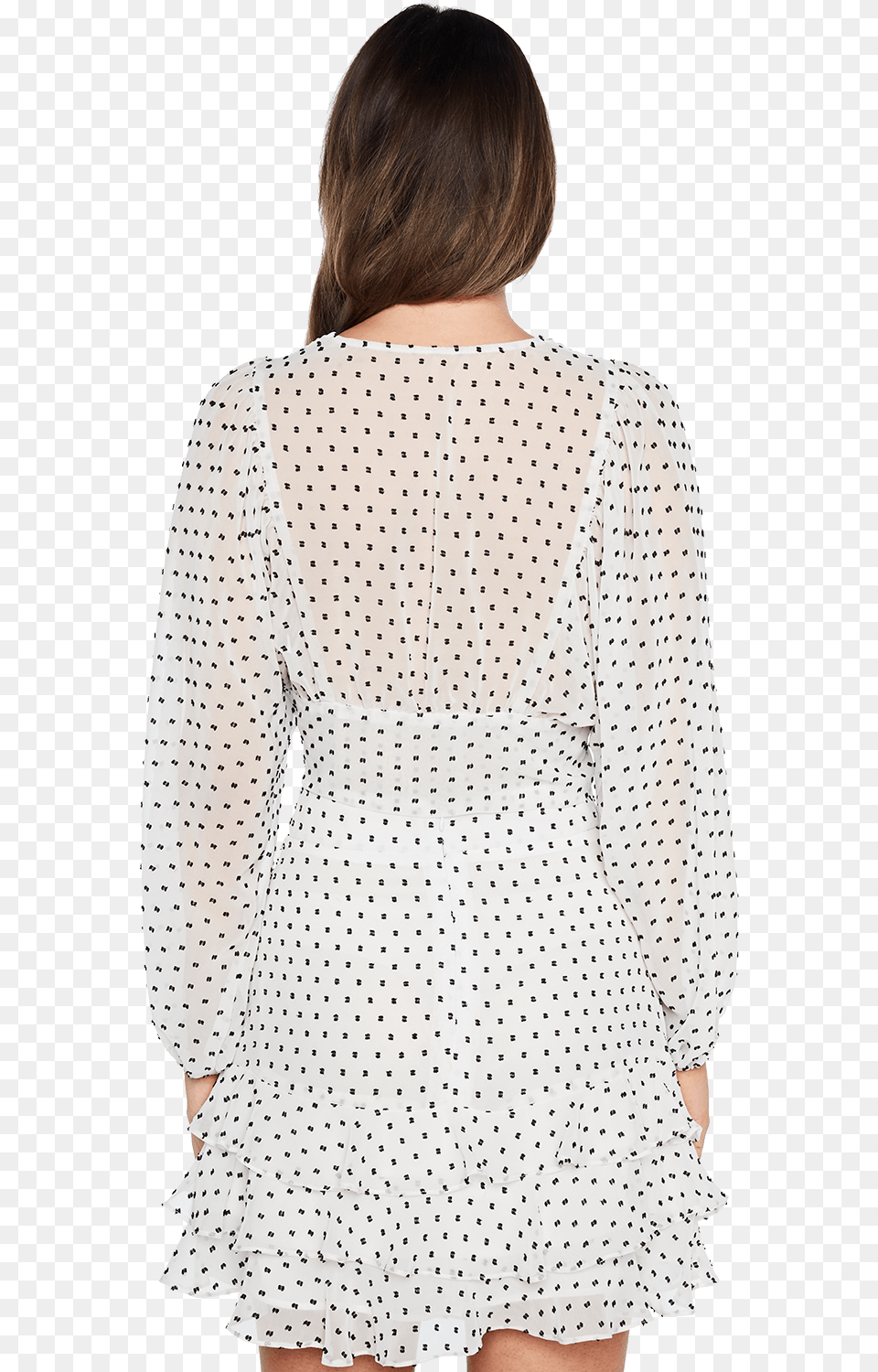 Dobby Tie Top In Colour Caviar Polka Dot, Adult, Sleeve, Person, Pattern Free Png Download
