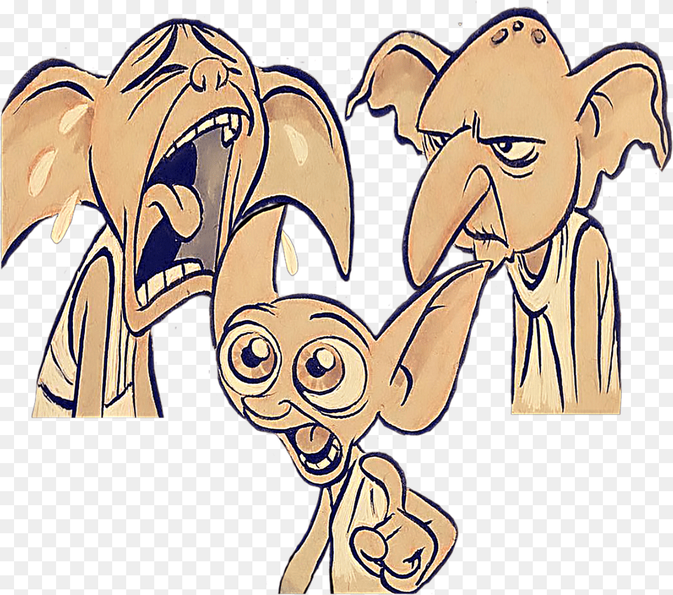 Dobby Winky Kreacher Harrypotter Cartoon, Art, Person, Face, Head Png Image