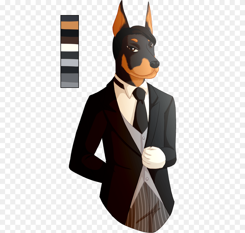 Doberman Butler Imgur Tuxedo, Accessories, Tie, Clothing, Suit Free Transparent Png