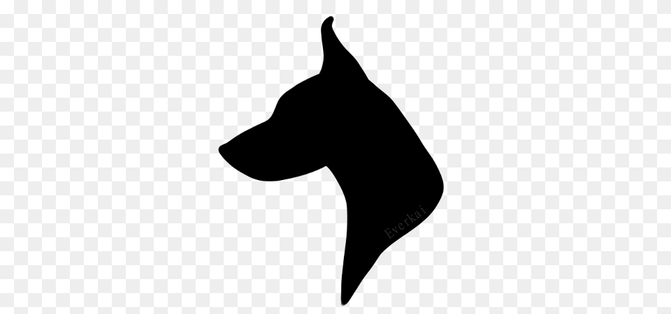 Doberman Dog Silhouette Clip Art, Gray Free Png Download