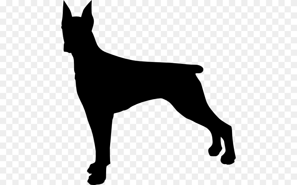 Doberman Dog Silhouette Clip Art Dog Silhouette, Animal, Pet, Kangaroo, Mammal Free Png Download