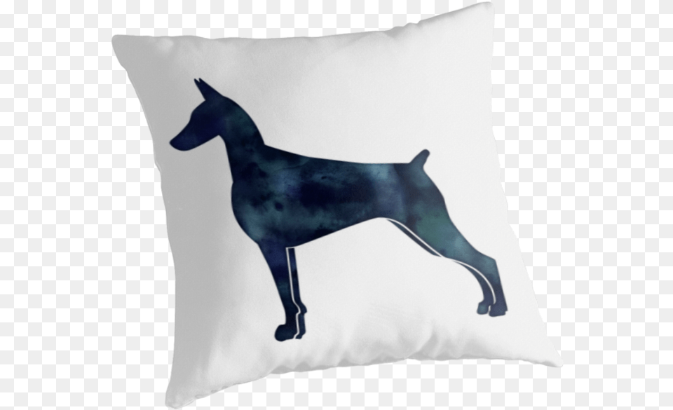 Doberman Pinscher Black Watercolor Silhouette By Tripoddogdesign University Of Arizona Wildcats Throw Pillow Sunglasses, Cushion, Home Decor, Animal, Bird Png Image