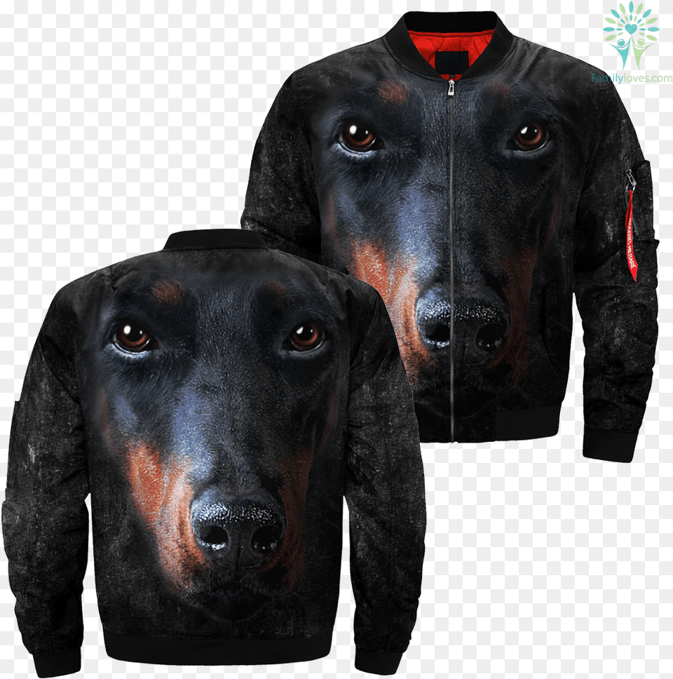 Doberman Pinscher Over Print Jacket Tag Familyloves 82nd Airborne Division Quilt, Clothing, Coat, Animal, Canine Png