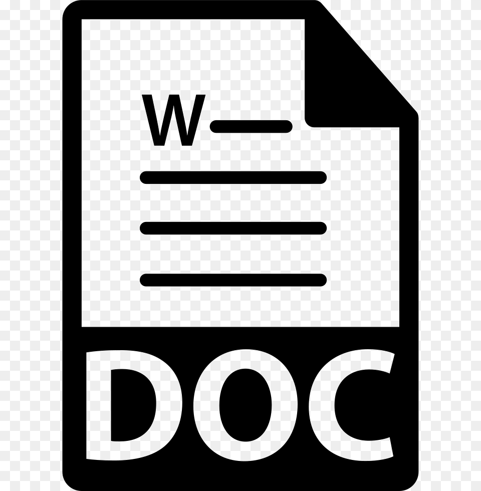 Doc Format Symbol Icon Download, Text, Sign, Mailbox Free Png